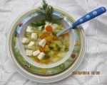 Супа от тиквички, картофи, моркови и пресен лук 5