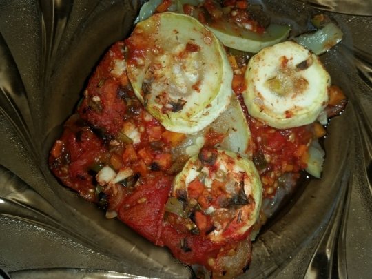 Тиквички и патладжани с домати