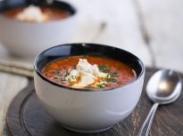 Доматена супа с булгур и сирене