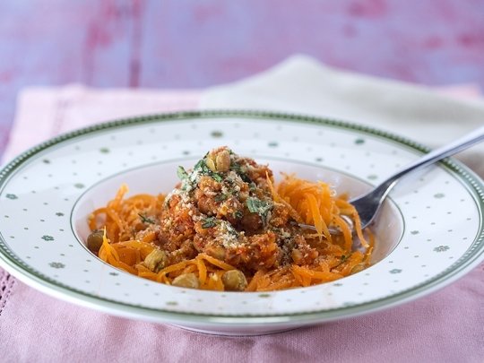Спагети от моркови с постно „Болонезе“
