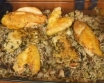 Пиле с ориз и гъби на фурна 7