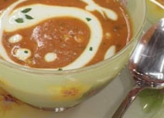 Крем супа с червени чушки