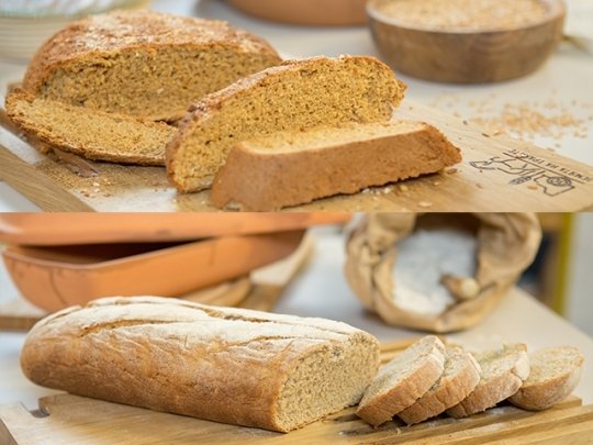 Хляб от лимец и хляб от пшенично пълн...