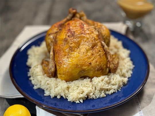 Цяло лимоново пиле с ориз басмати