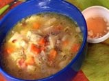 Супа от шкембе със зеленчуци и бекон ...