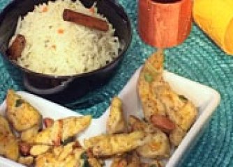 Пиле къри с ориз и кокос