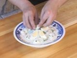 Ордьовър от аспержи със скариди и сварени яйца 10