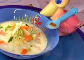 Млечна супа със зеленчуци и малко маг...