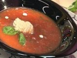 Крем супа от домати с мус от сирене