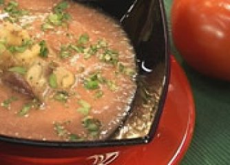 Студена доматена супа с ескабече от п...