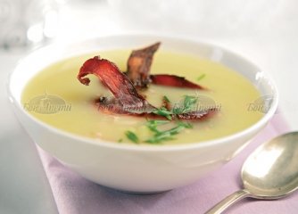 Крем супа с картофи и бекон