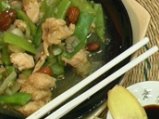 Пиле с бадеми и зелен фасул по китайски