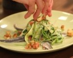 Маринован сафрид със зеленчуци и пикантни крутони 7